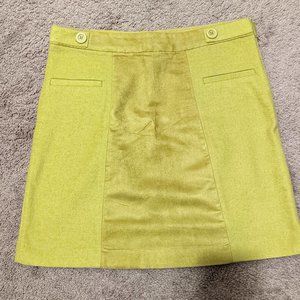 Cooperative Green Suede/Wool Skirt